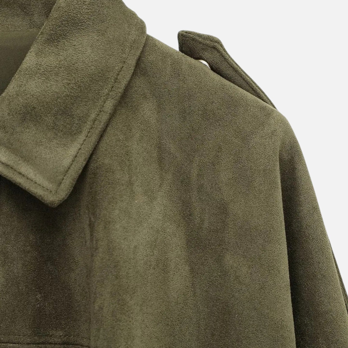 Chaqueta de Gamuza Clásica Mujer con Solapa